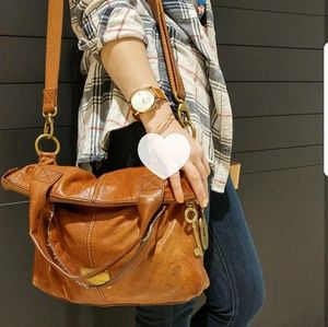Fossil Leather Foldover Crossbody